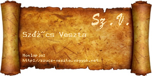 Szűcs Veszta névjegykártya